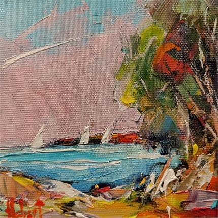 Painting Au loin by Hébert Franck | Painting Figurative Oil Landscapes