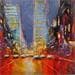 Painting Nuit urbaine by Hébert Franck | Painting Figurative Landscapes Urban Oil