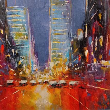 Painting Nuit urbaine by Hébert Franck | Painting Figurative Oil Landscapes, Urban