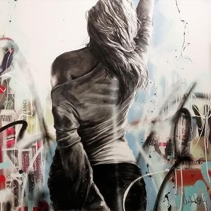 Peinture Feel free par Desserle Cecile | Tableau Figuratif Huile scènes de vie