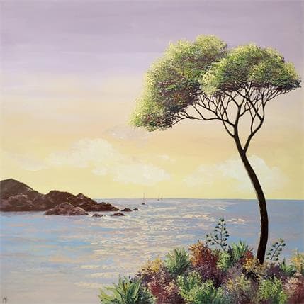 Pintura Contemplation por Blandin Magali | Pintura Figurativo Aceite Marine, Paisajes