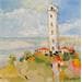 Peinture Le phare au bout de la pointe verte par Menant Alain | Tableau Acrylique