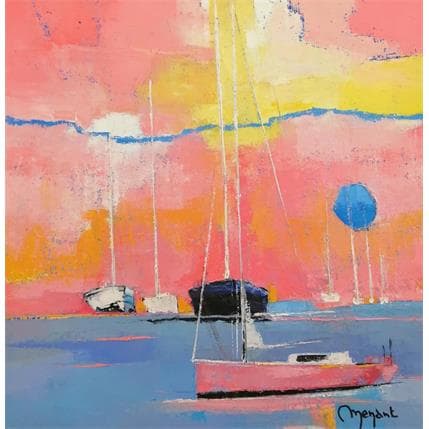Peinture Mouillage en rose par Menant Alain | Tableau  Acrylique