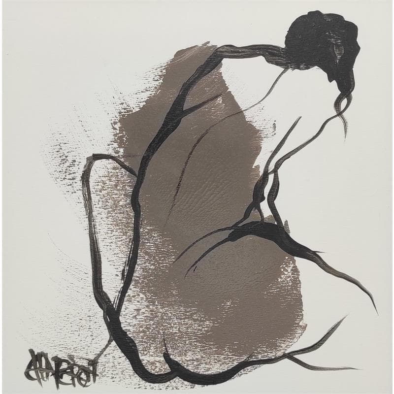 Peinture Taupe par Chaperon Martine | Tableau Figuratif Nu Acrylique