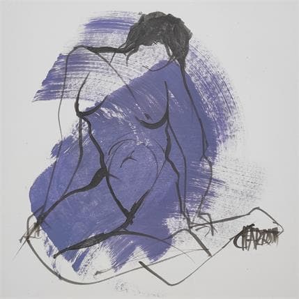 Painting Lavande 2 by Chaperon Martine | Painting Figurative Acrylic Nude