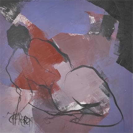 Peinture Tendre violet 2 par Chaperon Martine | Tableau Figuratif Acrylique Nu