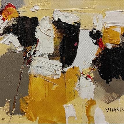 Painting THREE SHAPES by Virgis | Painting Abstract Oil Minimalist
