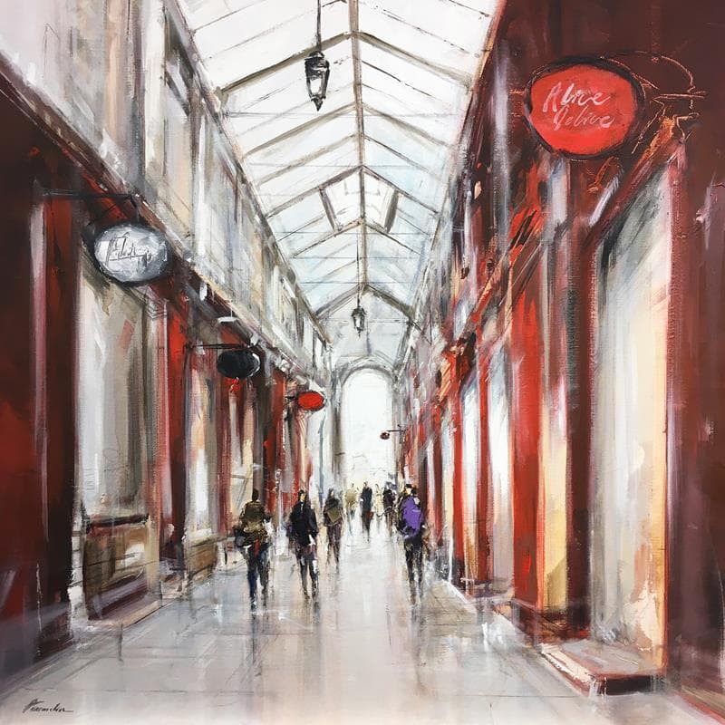 Gemälde Sans Titre ( Passage de l'Argue, Lyon) von Poumelin Richard | Gemälde Figurativ Urban Öl