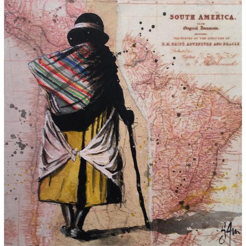 Painting La longue route by S4m | Painting Street art Life style Acrylic