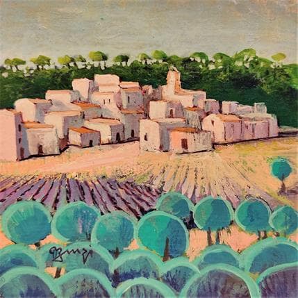 Peinture AL88 Paysage provençal par Burgi Roger | Tableau Figuratif Acrylique Paysages