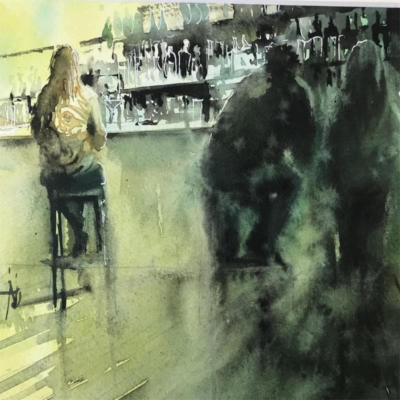 Painting Elle ne resterait pas seule longtemps by Abbatucci Violaine | Painting Life style Watercolor