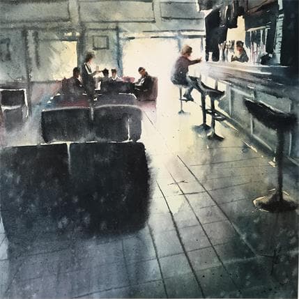 Peinture Le Bar chic par Abbatucci Violaine | Tableau Figuratif Aquarelle Scènes de vie