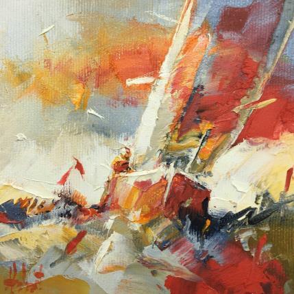 Painting En rouge by Hébert Franck | Painting Figurative Oil Marine