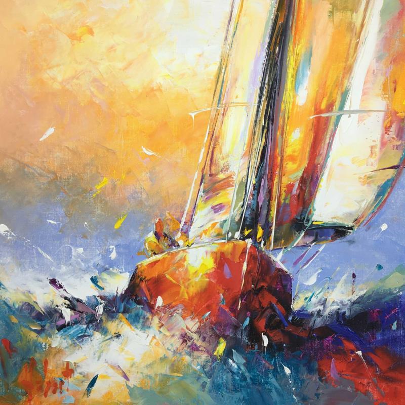 Pintura Solitaire por Hébert Franck | Pintura Figurativo Marine Aceite