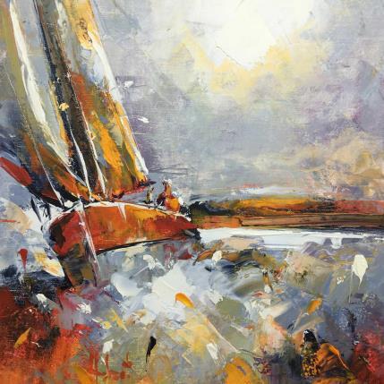 Painting Crepuscule by Hébert Franck | Painting Figurative Oil Marine, Pop icons