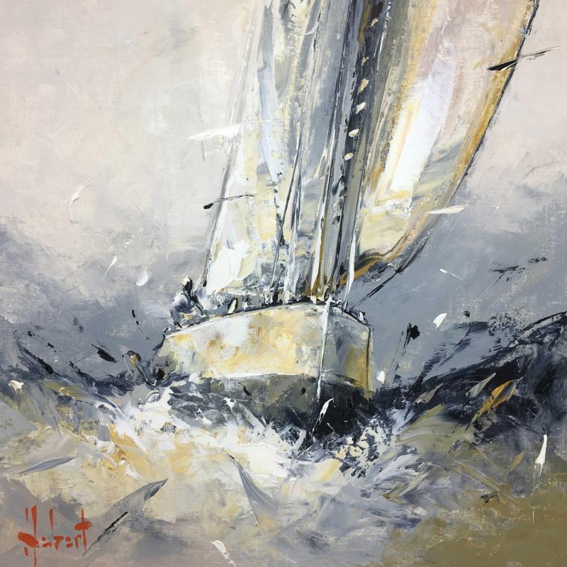 Painting La proue by Hébert Franck | Painting Figurative Marine Oil