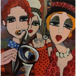 Peinture C'est nous par Fauve | Tableau Figuratif Acrylique Portraits, Scènes de vie