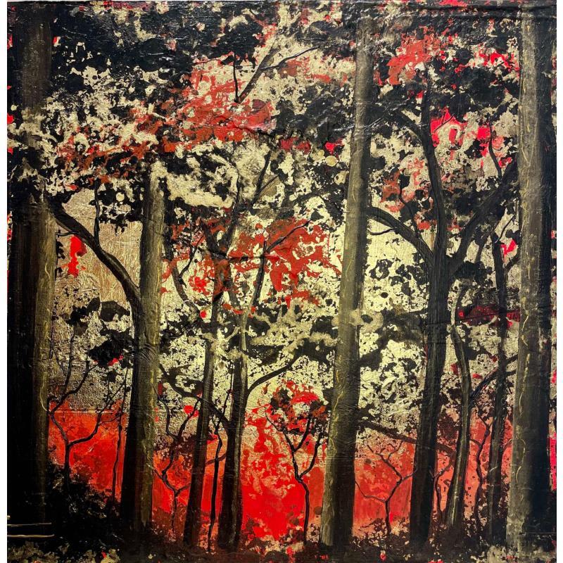 Peinture Foret sereine par Locoge Alice | Tableau Acrylique