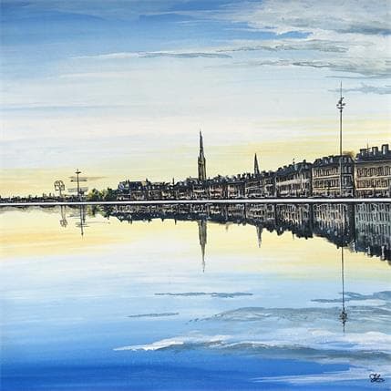 Painting Le miroir d'eau de Bordeaux by Touras Sophie-Kim | Painting