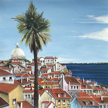 Painting Vue depuis le mirador Saint Estevao de Lisbonne by Touras Sophie-Kim | Painting Figurative Urban