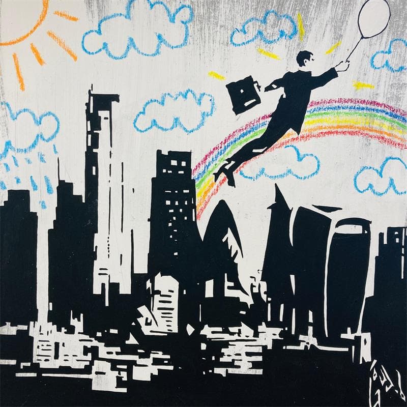 Gemälde Fly away again von Di Vicino Gaudio Alessandro | Gemälde Acryl