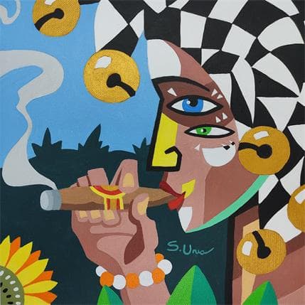 Painting PLACER by S.Uria | Painting Figurative Acrylic Portrait