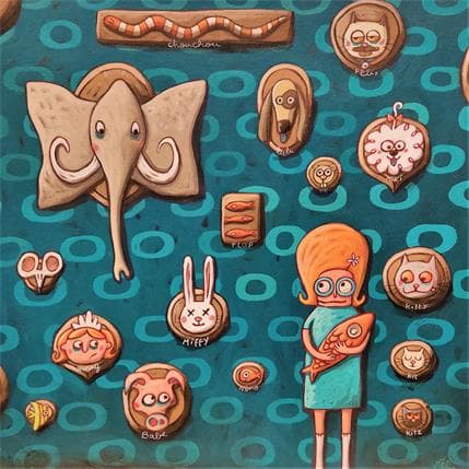 Peinture Mes nombreux amis par Catoni Melina | Tableau Art naïf Acrylique animaux, scènes de vie