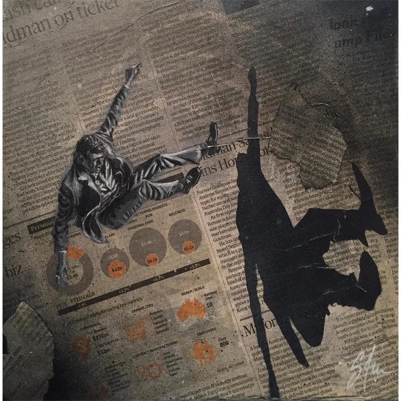 Painting La chute I by S4m | Painting Street art Life style Acrylic