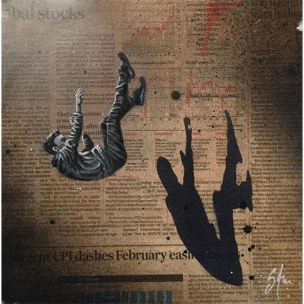 Painting La chute II by S4m | Painting Street art Acrylic Life style