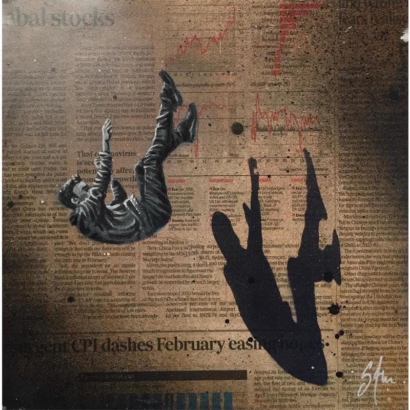 Painting La chute II by S4m | Painting Street art Life style Acrylic