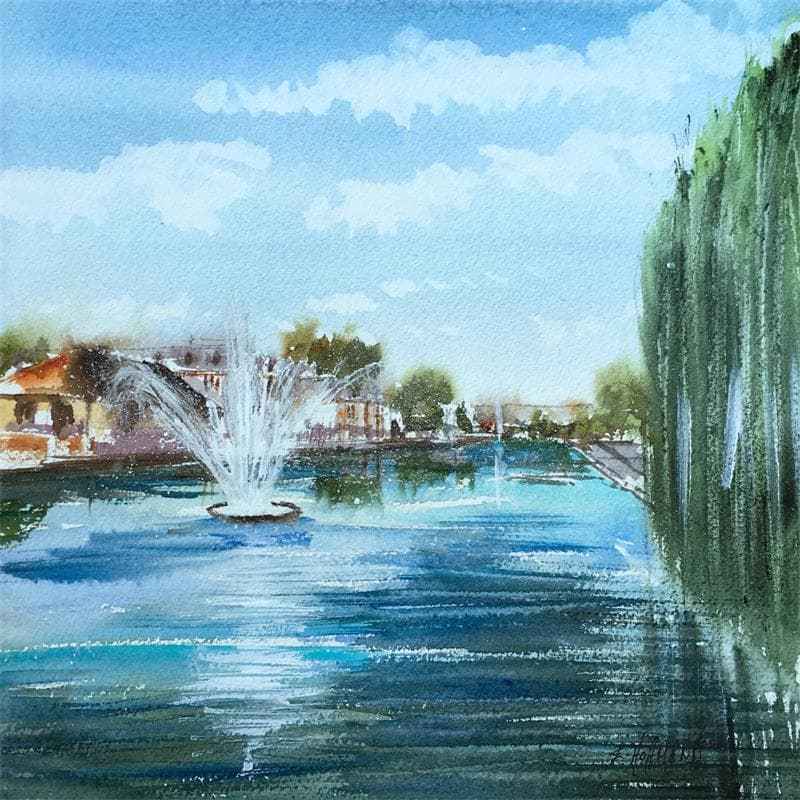 Painting Troyes 47 by Hoffmann Elisabeth | Painting Figurative Urban Watercolor