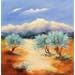 Peinture Plaine aux oliviers 3 par Lyn | Tableau Figuratif Paysages Huile