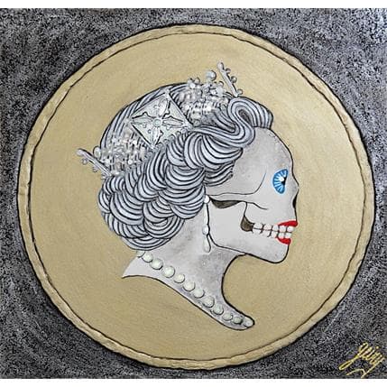 Peinture Queen Elisabeth II par Geiry | Tableau Matiérisme