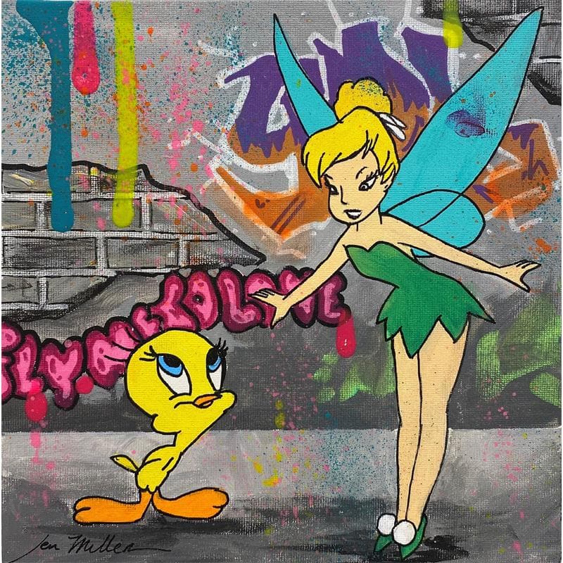 Peinture Fairy Ride par Miller Jen  | Tableau Street Art Icones Pop