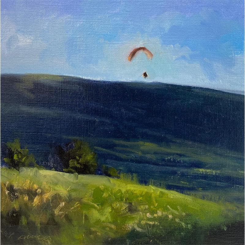 Painting Parapente vers la Méouge by Giroud Pascal | Painting Oil