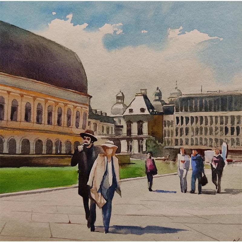 Gemälde Lyon 13 von Khodakivskyi Vasily | Gemälde Figurativ Urban Aquarell