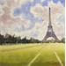 Pintura Eiffel Tower in the Summer por Dandapat Swarup | Pintura Figurativo Paisajes Urbano Life style Acuarela