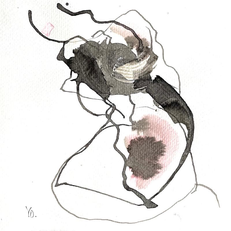 Painting Enchainer les bonheurs by YO | Painting Figurative Nude Watercolor