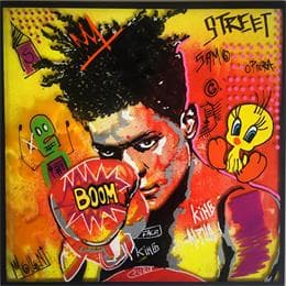 Peinture Basquiat Forever par Molla Nathalie  | Tableau Street Art Icones Pop