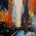 Peinture The pyromaniac city par Bond Tetiana | Tableau Figuratif Urbain Huile