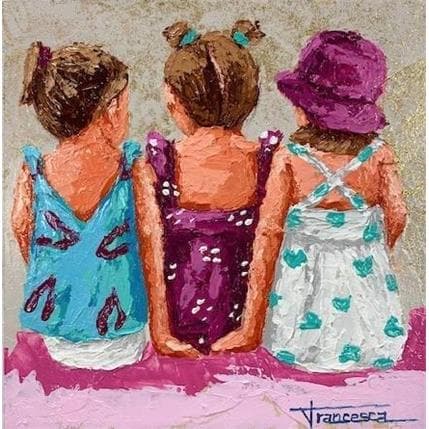 Painting Amigas rosas by Escobar Francesca | Painting Figurative Acrylic Life style, Pop icons