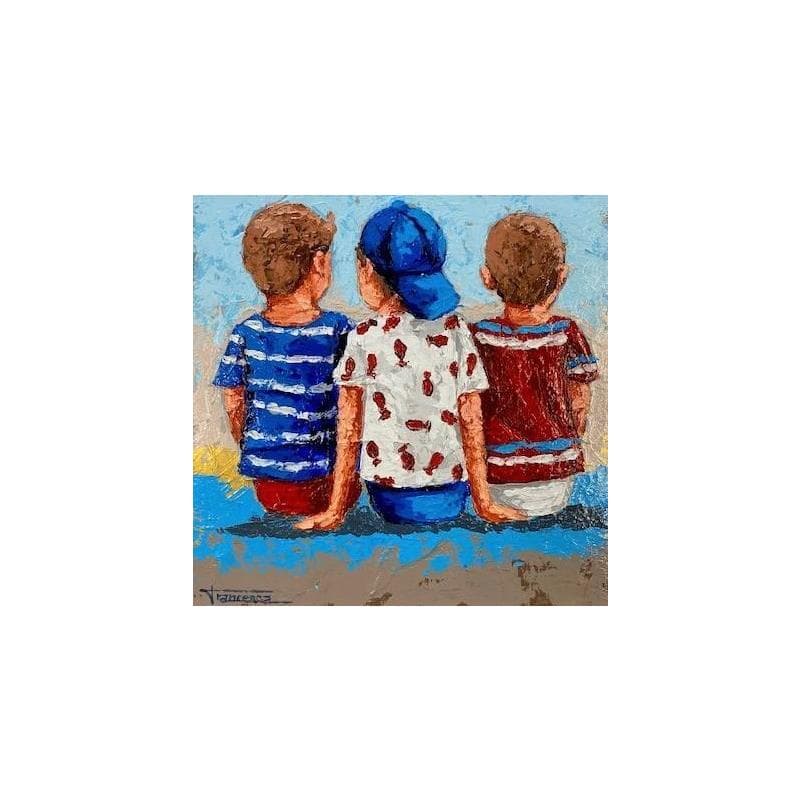 Peinture Chicos par Escobar Francesca | Tableau Figuratif Scènes de vie Acrylique