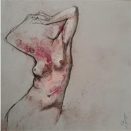 Peinture Buste femme par Bergues Laurent | Tableau Figuratif Acrylique Nu