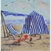 Gemälde Cabine de plage von Lallemand Yves | Gemälde Figurativ Marine Acryl