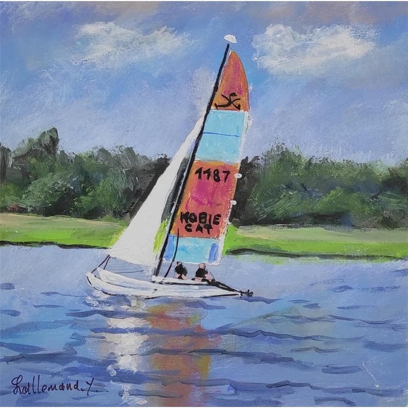 Pintura Voilier baie de canche por Lallemand Yves | Pintura Figurativo Marine Life style Acrílico