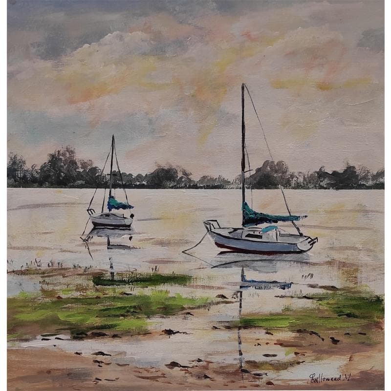 Peinture Voiliers par Lallemand Yves | Tableau Figuratif Paysages Marine Acrylique