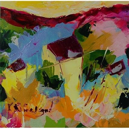 Peinture Mas de saint Antoine par Bastide d´Izard Armelle | Tableau Abstrait Acrylique Paysages