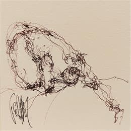 Painting Laura by Sahuc François | Painting Figurative Acrylic Black & White, Nude