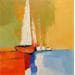 Peinture One sailing boat par Menant Alain | Tableau Figuratif Marine Huile Acrylique