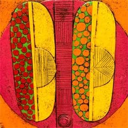 Painting Face 11 by Ortiz Gustavo | Painting Raw art Cardboard, Gluing Portrait